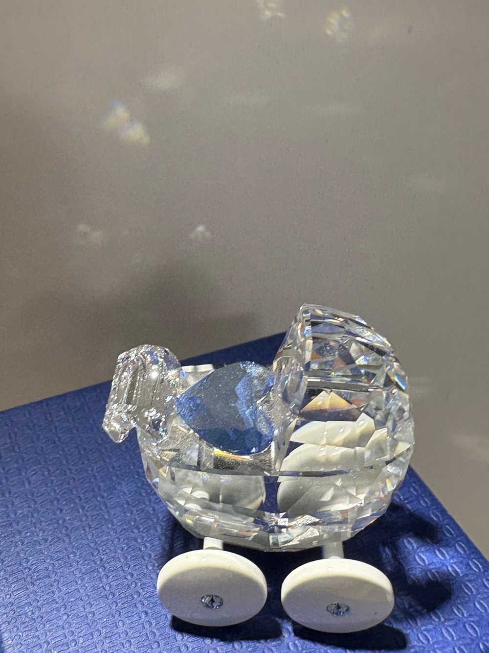 Swarovski Baby Carriage with Blue Heart